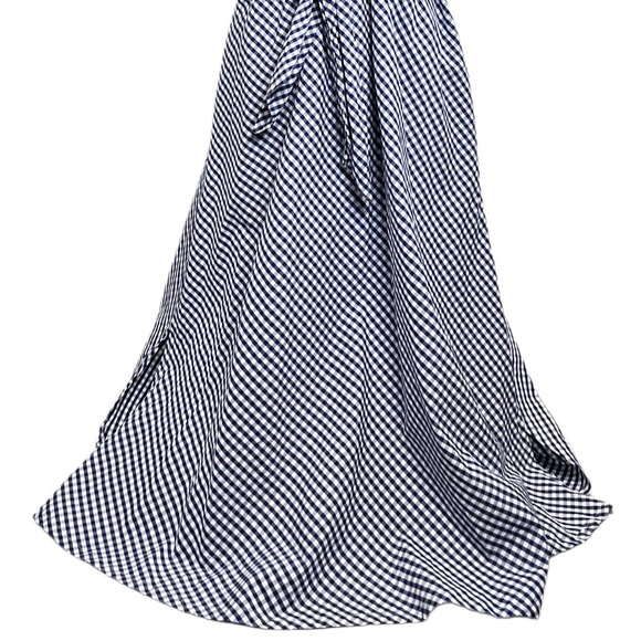 Anne Klein Gingham Plaid Sz 14 Sleeveless Nautical Sash-Tie Midi Dress - Picture 4 of 14